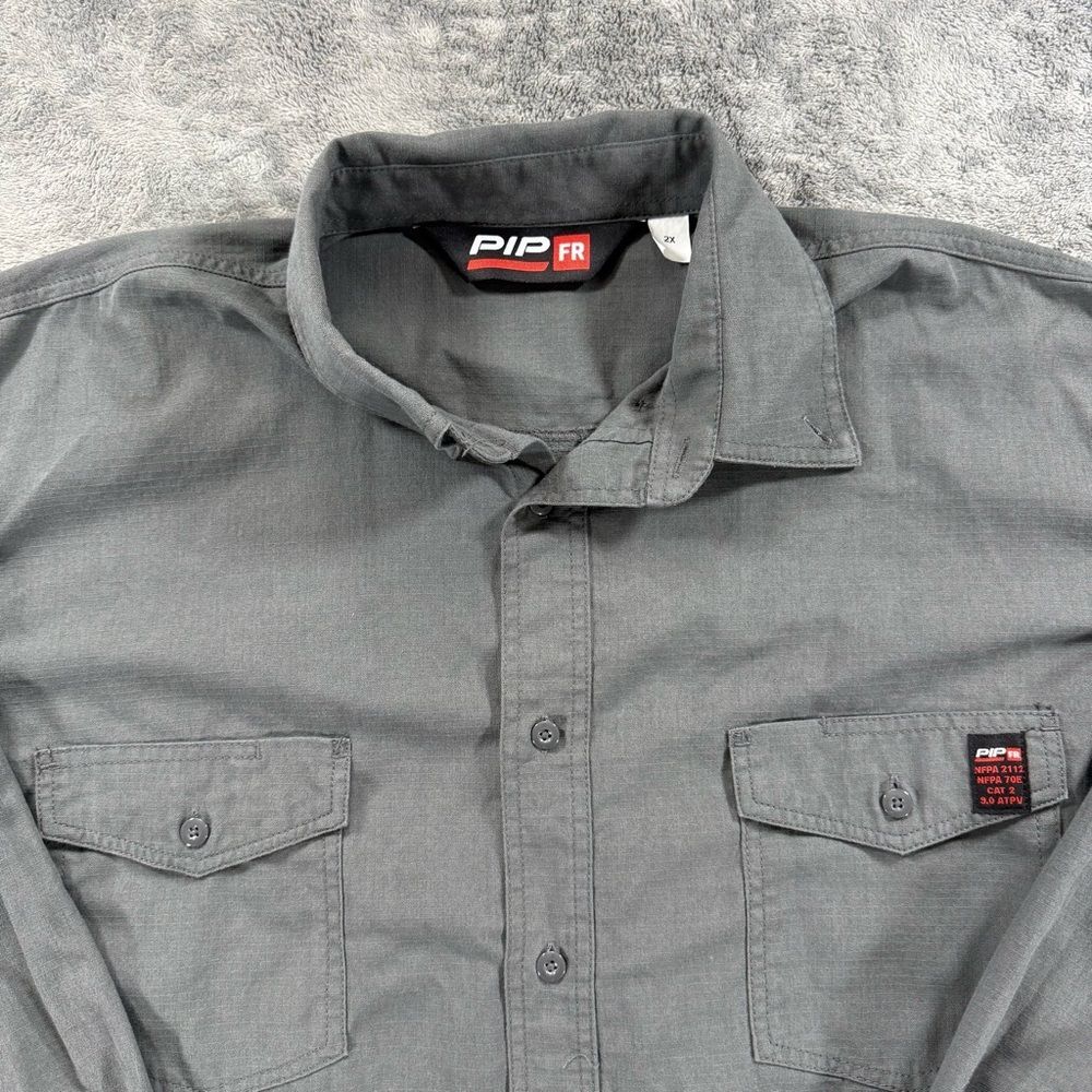 Men's 2X PIP Global Safety AR/FR Dual Certified Ripstop Long Sleeve Work Shirt